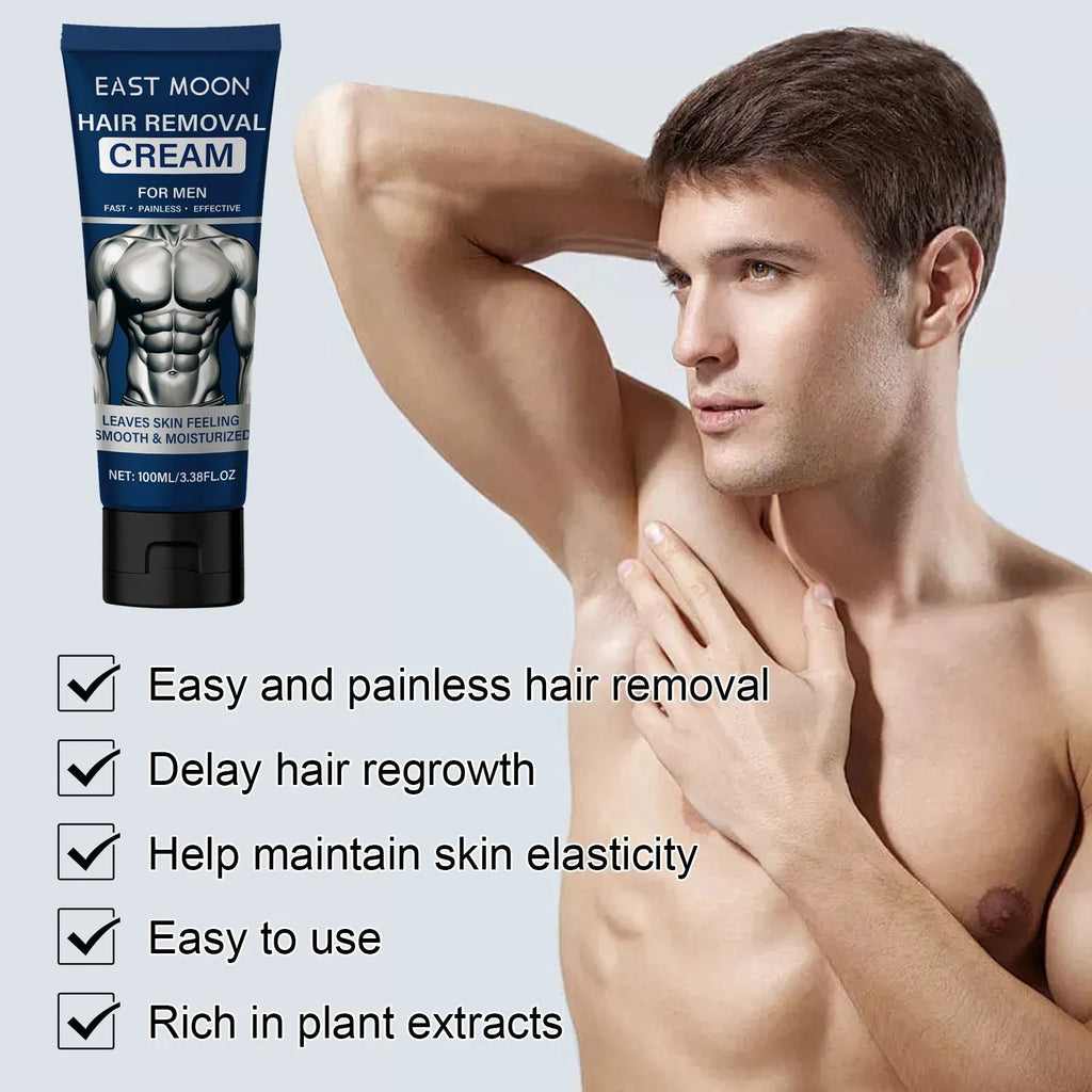 100ml tube of men's mild hair removal cream for beard, armpit, hand and leg depilation