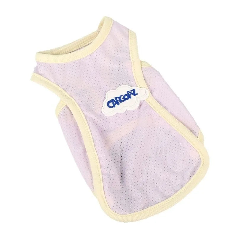 Lightweight green cat vest with sporty design for summer wear