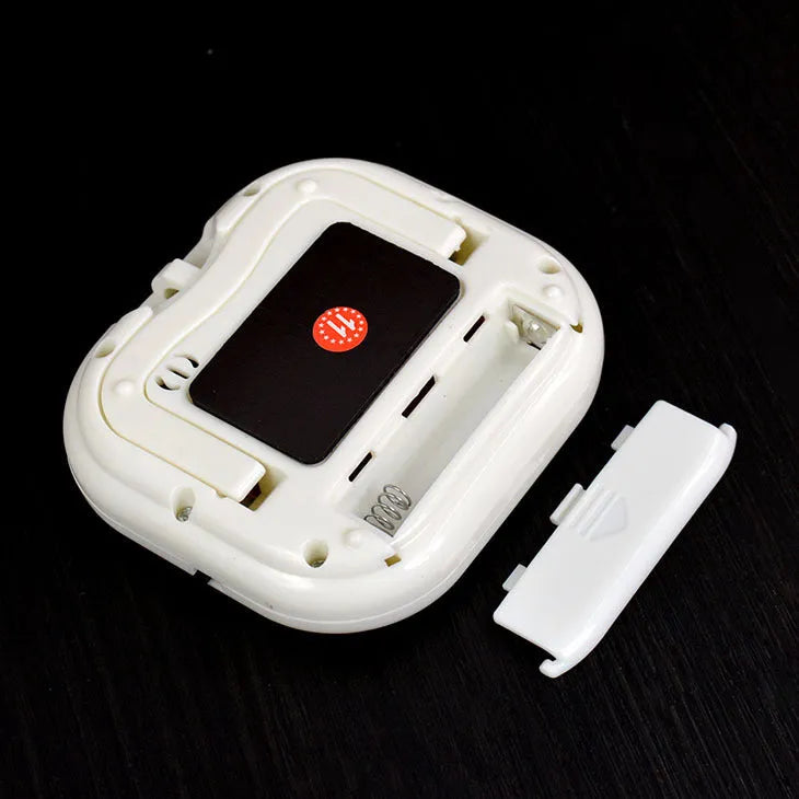 White electronic countdown timer with large digits, magnetic back and retractable stand
