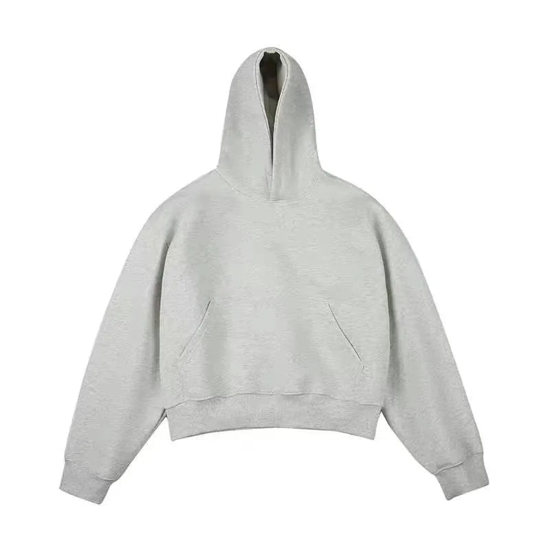 Short men's black Chinese cotton composite silver fox velvet hooded sweater with long sleeves on a mannequin.