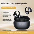 HiTune S3 Bluetooth 5.4 wireless sports headset clip-on bone conduction rubber in-ear earphones in WS209 Black