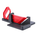 Green kitchen vegetable cutter with stainless steel blades for cutting carrots and potatoes