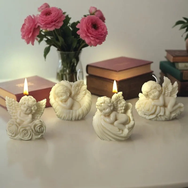 Silicone mould for candle soap making in an irregular angel shape with modern simplicity style