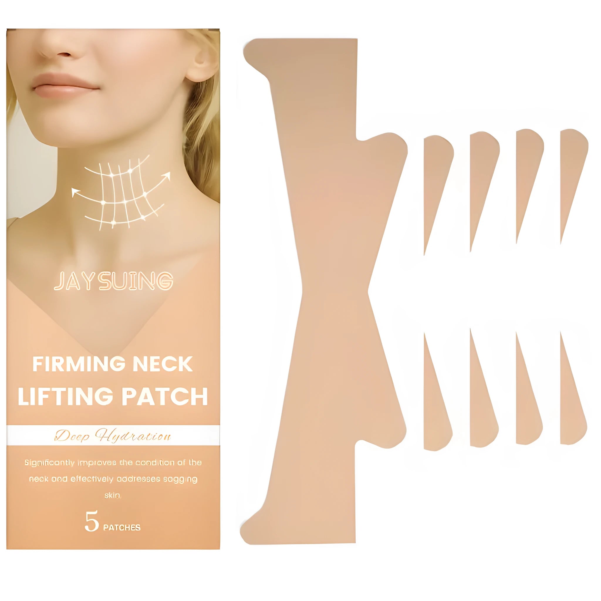 Finger Tightening Neck Lifting Patch pack of 5 patches for skin firming with hyaluronic acid and retinol