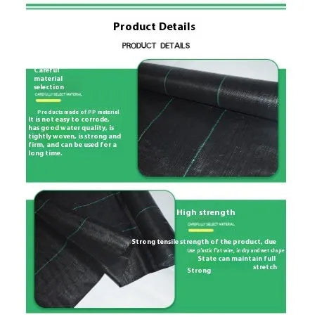 Black PP woven weed barrier mat roll for greenhouse and garden ground cover