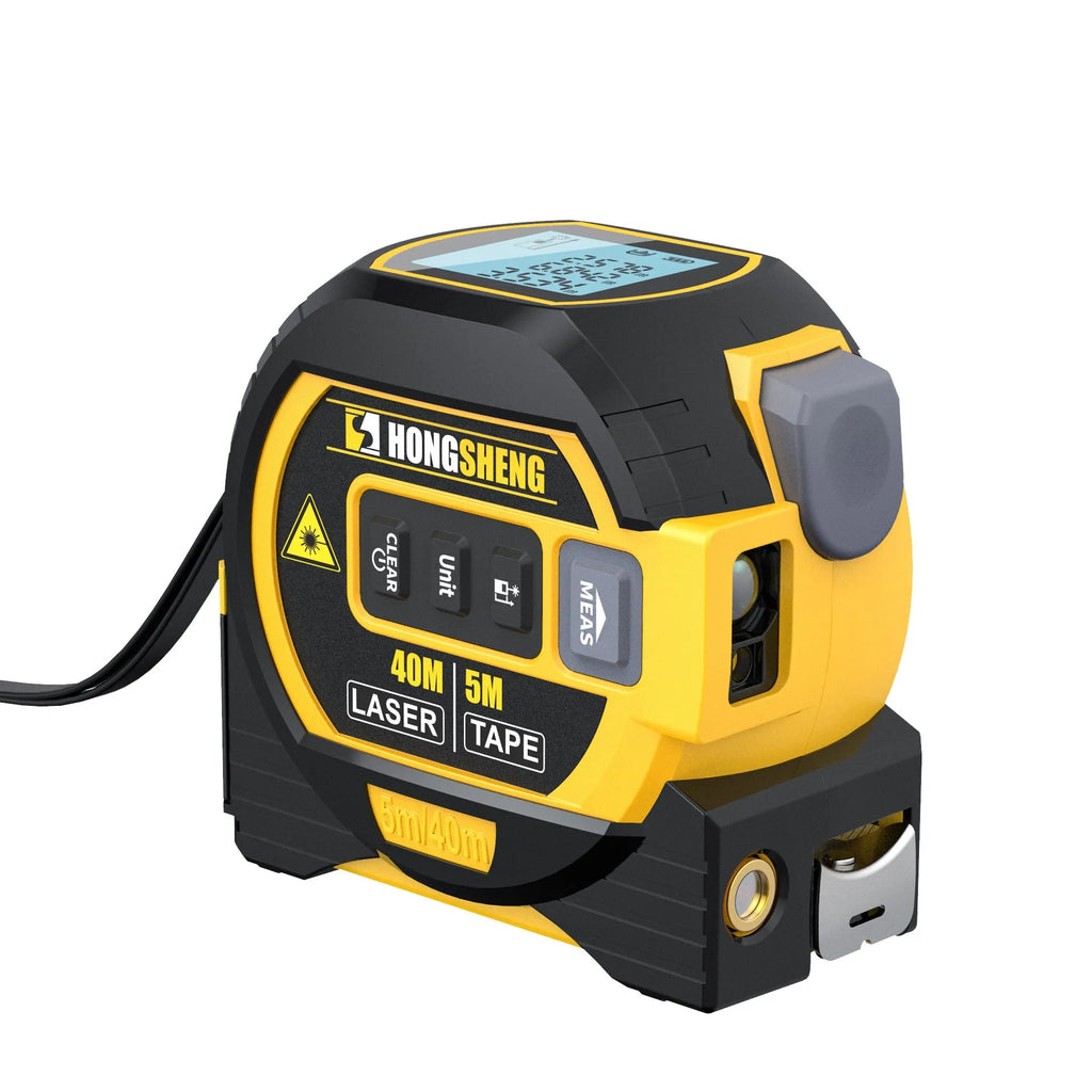 3 in 1 laser tape measure rangefinder with 5m tape ruler in blue for construction and DIY use