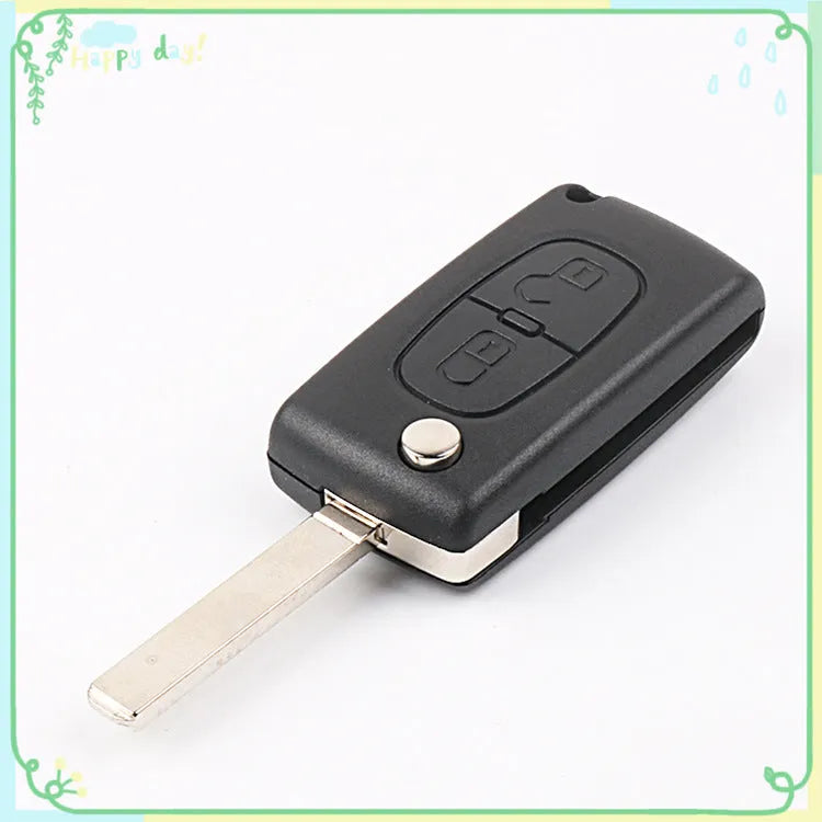 Black folding remote control key for old Peugeot Citroen 0523 433MHz 46 chip