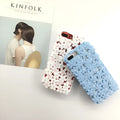 Blue silicone phone case with three-dimensional hollow flower openwork design for iPhone models
