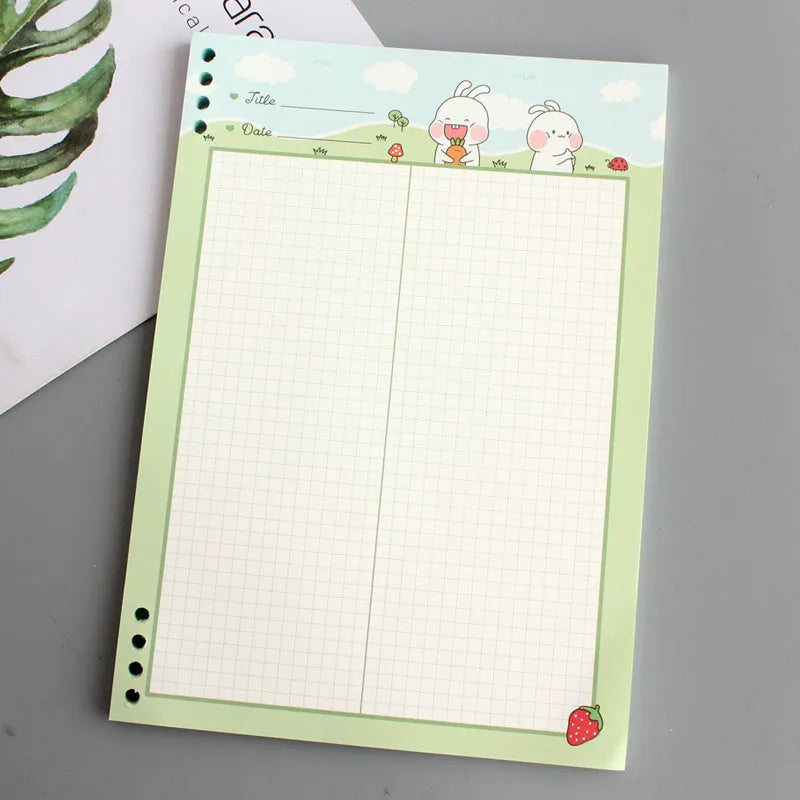 B5 loose-leaf notebook with PP plastic shell showing 40 pages of refill paper in binder binding