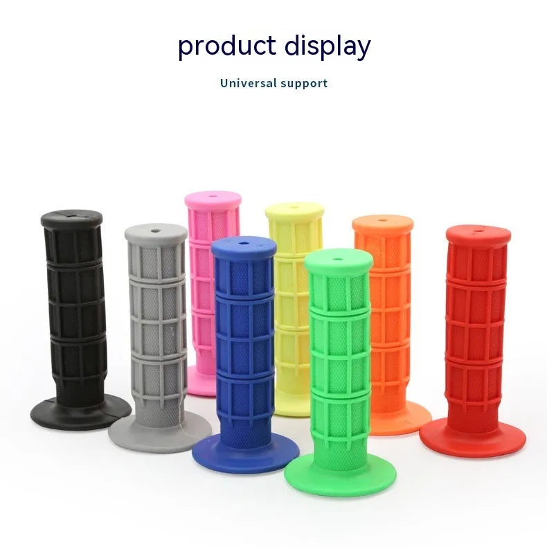 Pair of 22mm motorcycle handlebar grip covers in assorted colours on a grey background.