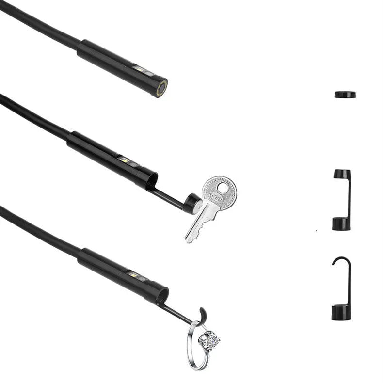 F300 wireless dual lens endoscope with 5.5mm and 8mm waterproof probes for smartphone inspection