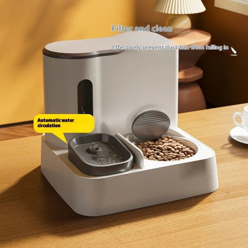 Cat automatic pet feeder with integrated water dispenser in multiple colour options