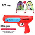 Plastic kite gun toy with rubber band and gliding kite in blue colour option