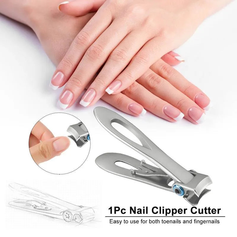 Stainless Steel Toenail Clippers for Thick Nails with Wide 15mm Jaw Opening and Ergonomic Handle, Silver or Black, for Fungal and Ingrown Toenails, Travel-Friendly Design for Home Use