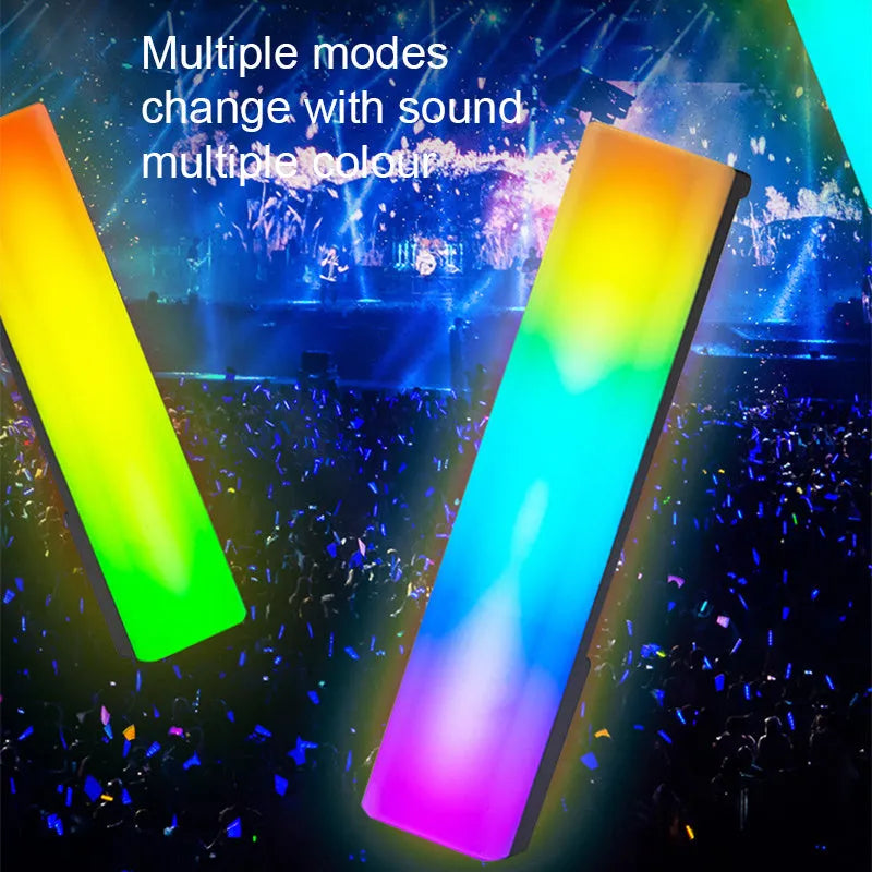 3D RGB voice-activated ambiance lamp with colourful lighting on table top