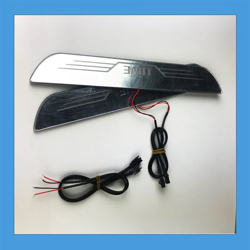 Plastic welcome threshold strip for car door sill refitting with custom size in mm