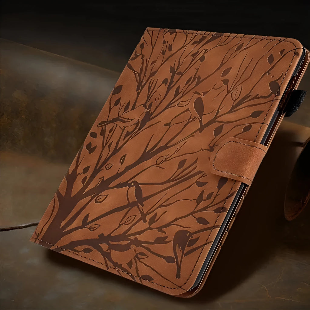 Imitation leather tablet protective case with built-in stand bracket in various colours