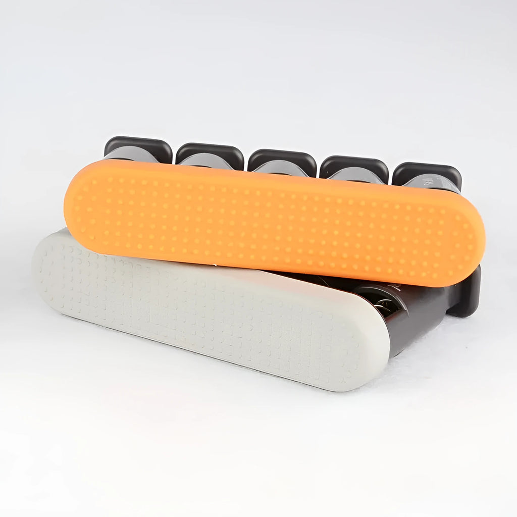 Grey or orange non-slip silicone climbing fingerboard trainer for hand muscle development