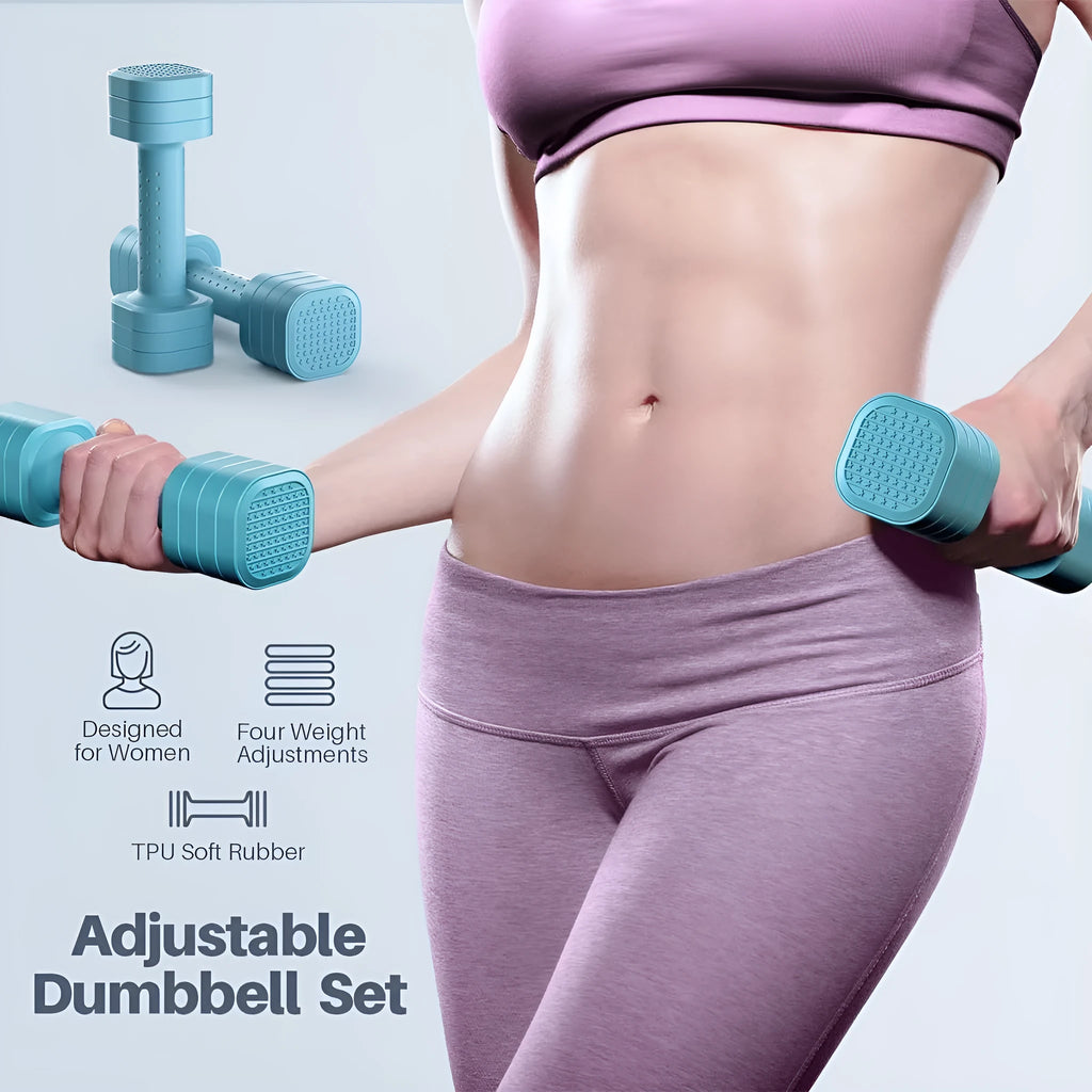 Detachable dumbbell set for women's fitness in pink colour with 5lb weights