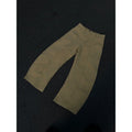 Men's straight-leg cotton trousers in solid khaki colour showing front view