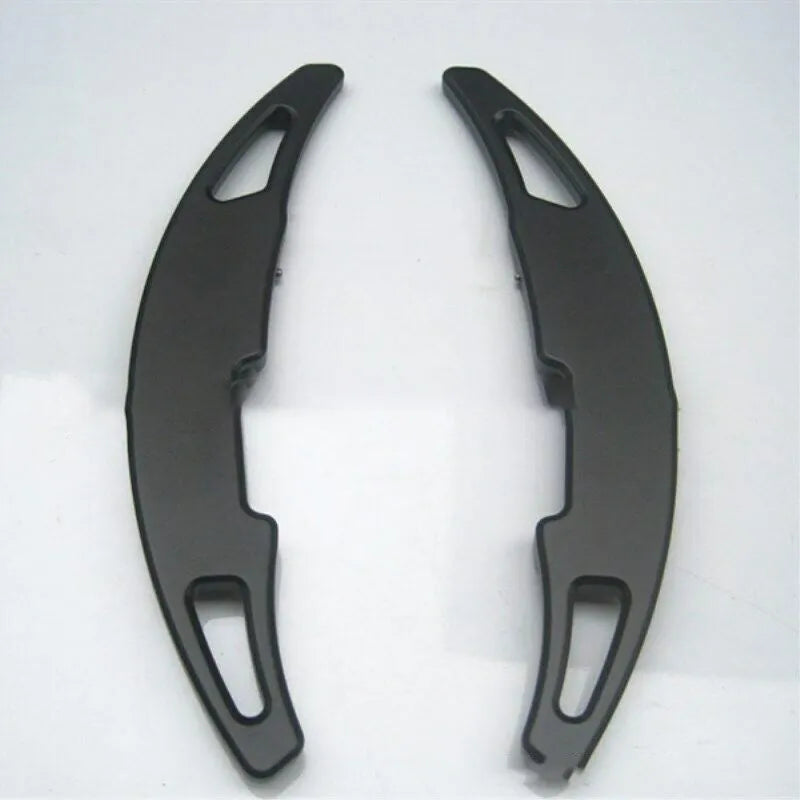 Pair of BMW paddle shift extenders in Black, Blue, Red, or Silver with 3M glue and screws