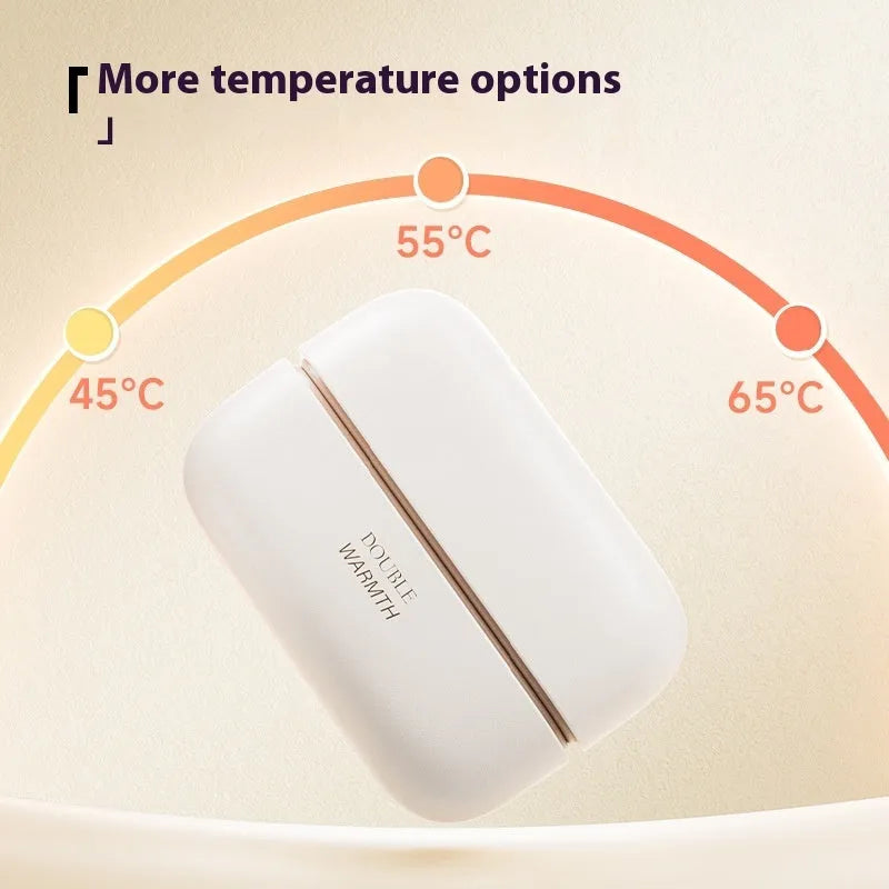 Magnetic hand warmer mini portable heating pad in mint green with lithium battery and USB charging