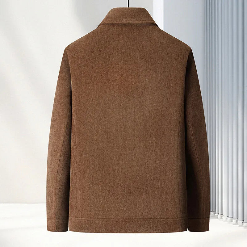 Men's slim fit lapel casual jacket in polyvinyl alcohol fibre available in four colours