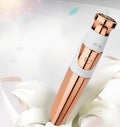 Gold lipstick electric shaver for women body hair remover with battery power and washable head