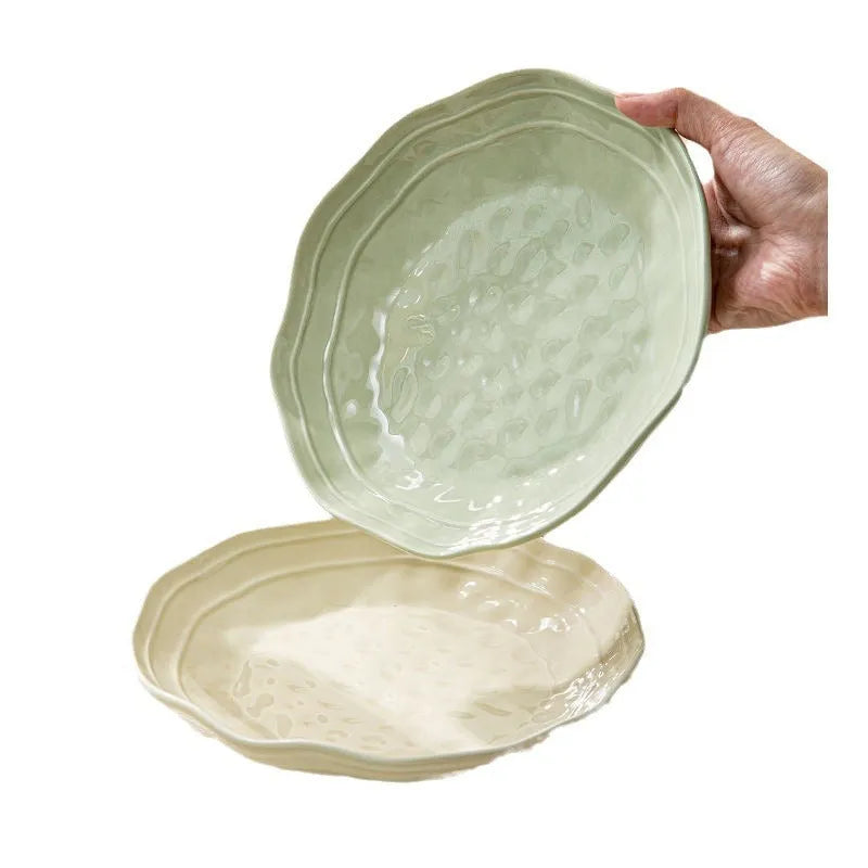 Seven-piece solid colour ceramic tableware set in a gift box, modern simplicity style.