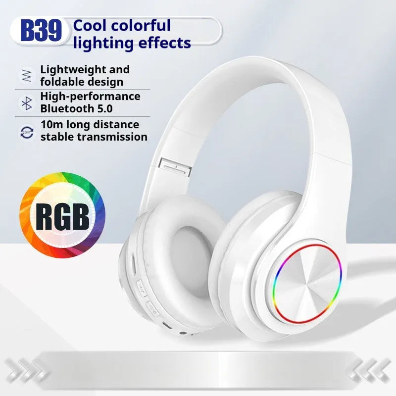 Wireless Bluetooth gaming headset in black, white, red, and black/red colour options on a plain background.