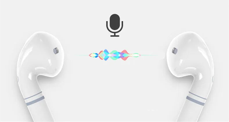 White Bluetooth 5.0 stereo sports in-ear headphones with charging box, 13mm sound unit and 36g bare metal weight