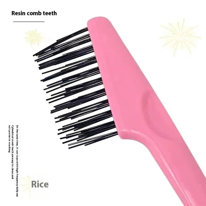 Black comb cleaner tool with double-sided blade and hard plastic body on white background