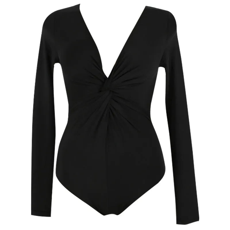 Black women's one-piece swimsuit on a hanger, showing front design.