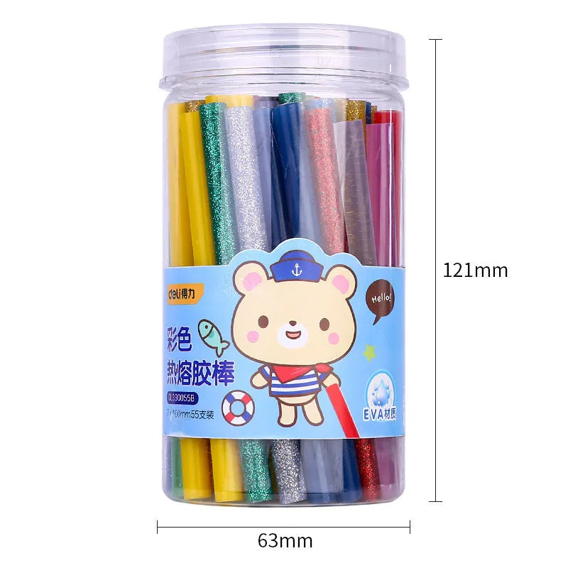 55 transparent hot melt glue sticks with 7mm diameter for craft and repair projects