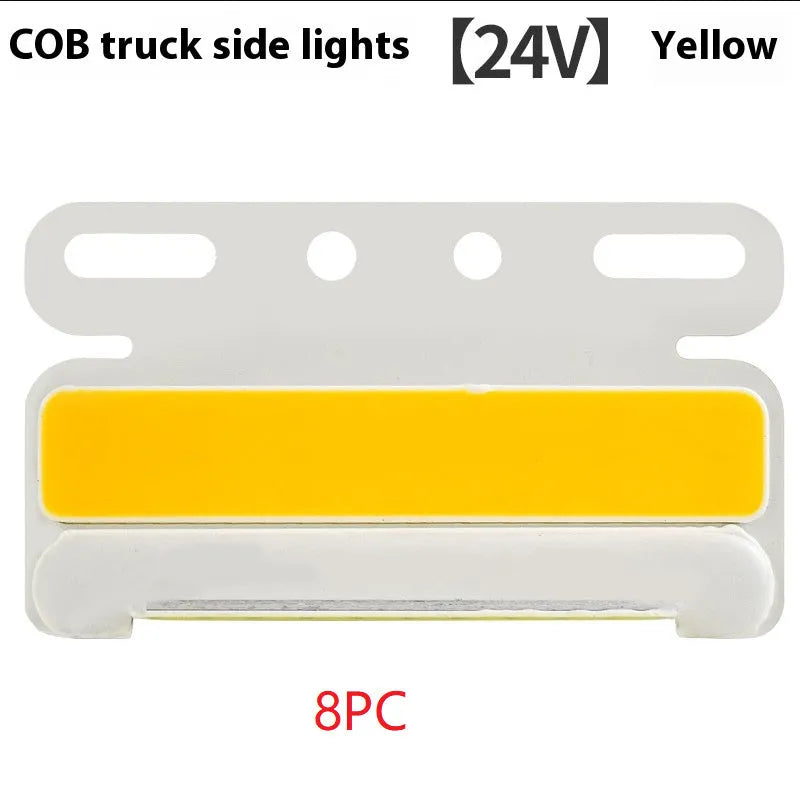 Waterproof aluminium COB LED truck side light for 12V and 24V commercial vehicles.