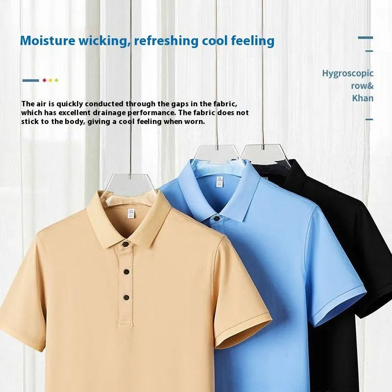 Short sleeve polo shirt style overalls in thin pearl cotton, shown in a straight cut.