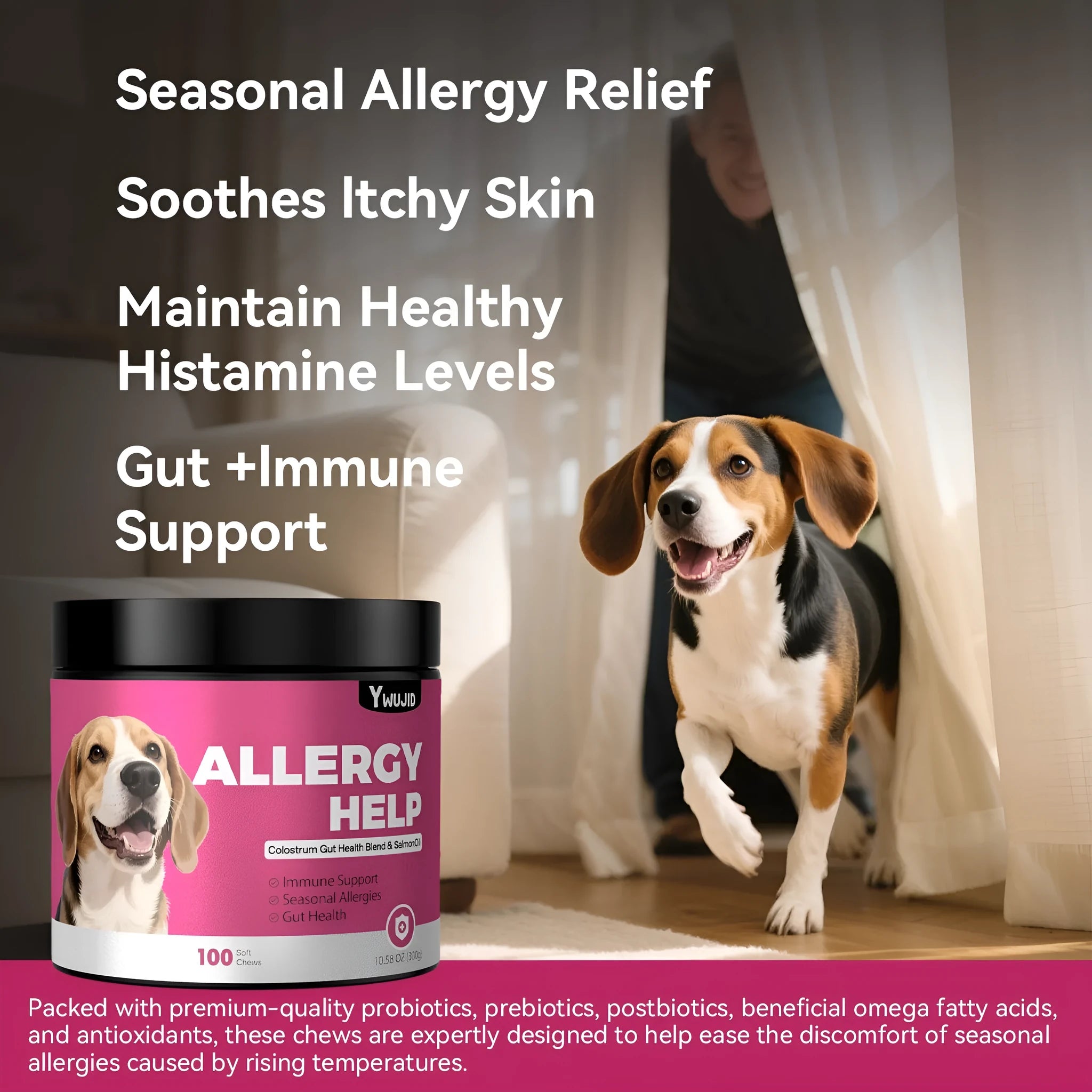 Pet anti-allergy chewable tablet set with smart ball and nail clippers for dogs and cats