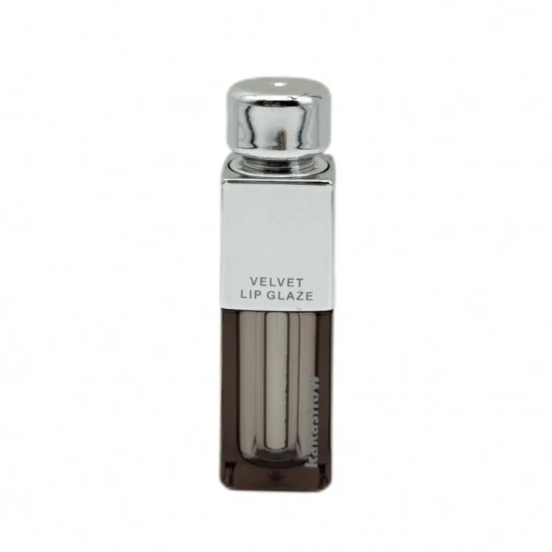 Matte soft mist lipstick in a case showing one of six shades including grey pink and oat brown.