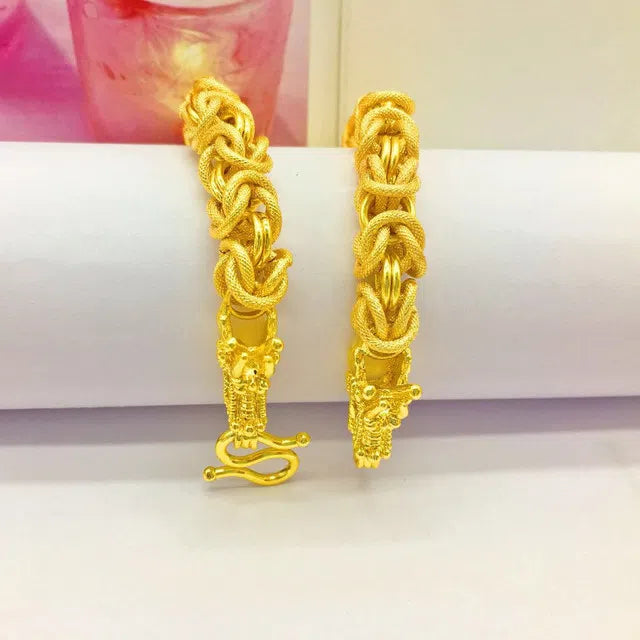 Gold plated 24K simulation bracelet for men with brass substrate and vacuum gold plating