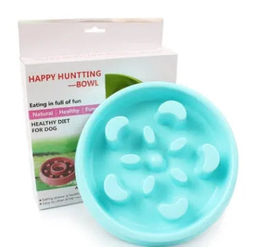 Anti-choke plastic dog bowl 20cm diameter, PP material, slow feeder for dogs, colour option shown