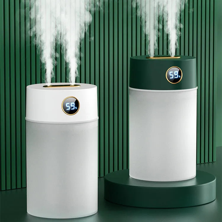 Simple humidifier 1.2L double jet USB white bear version with Type-C cable on desk