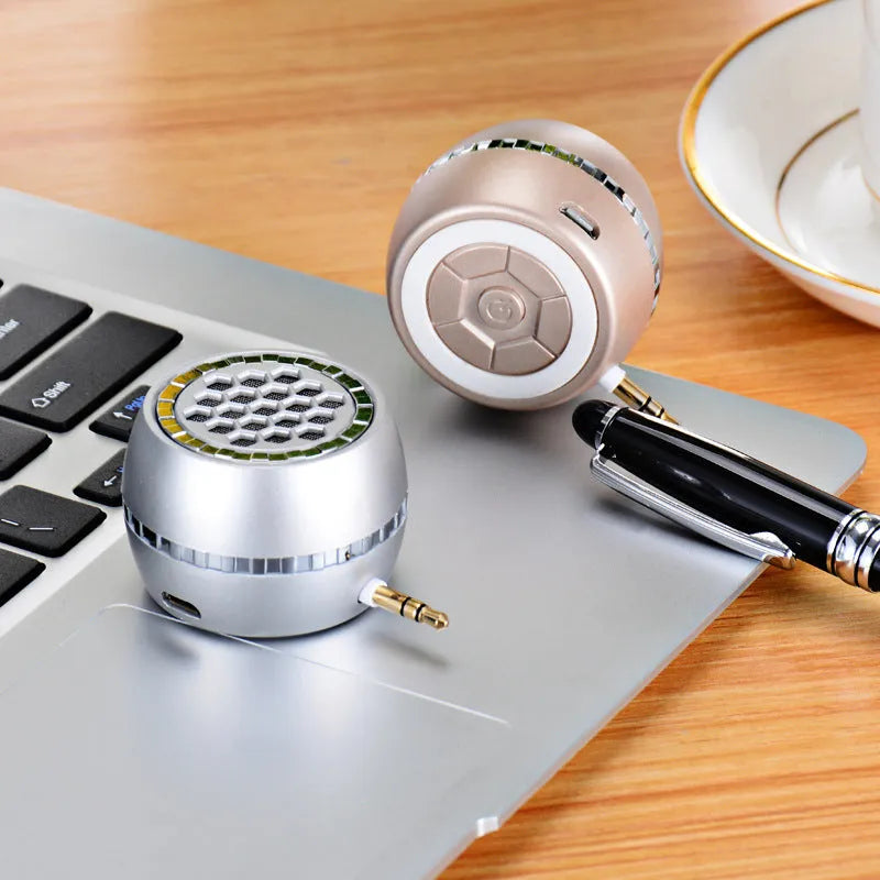 Universal external amplifier speaker in black, local gold, or rose gold with engineering plastic construction