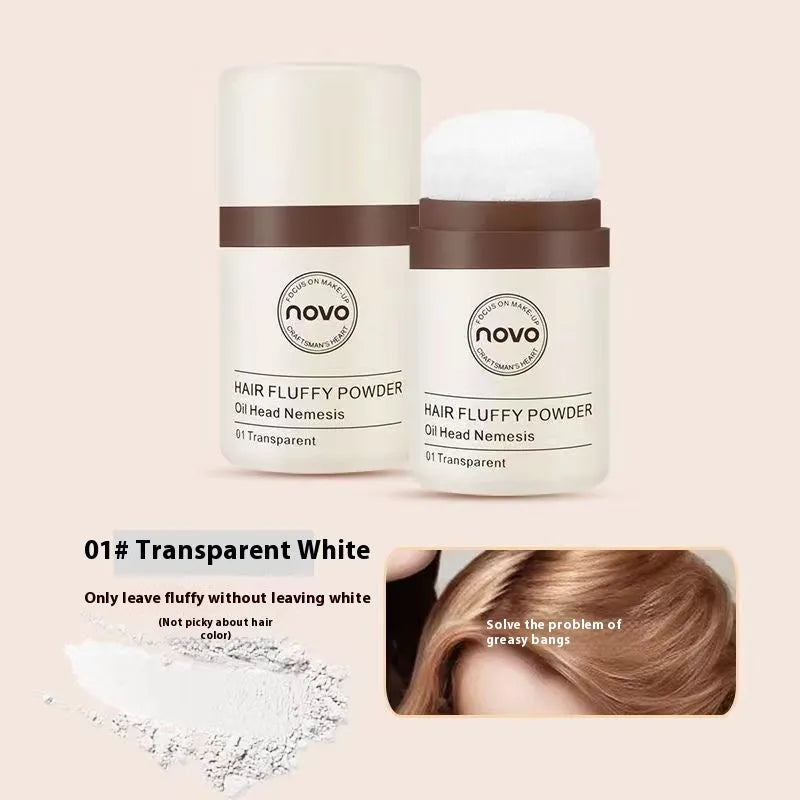 Oil control booster powder for hairline and bangs application in compact packaging with natural colour options
