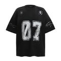 Men's black and white pure cotton short-sleeved printed T-shirt showing front design