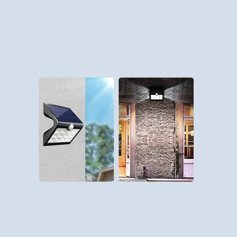 Outdoor solar wall light for garden landscape lighting with IP65 waterproof rating