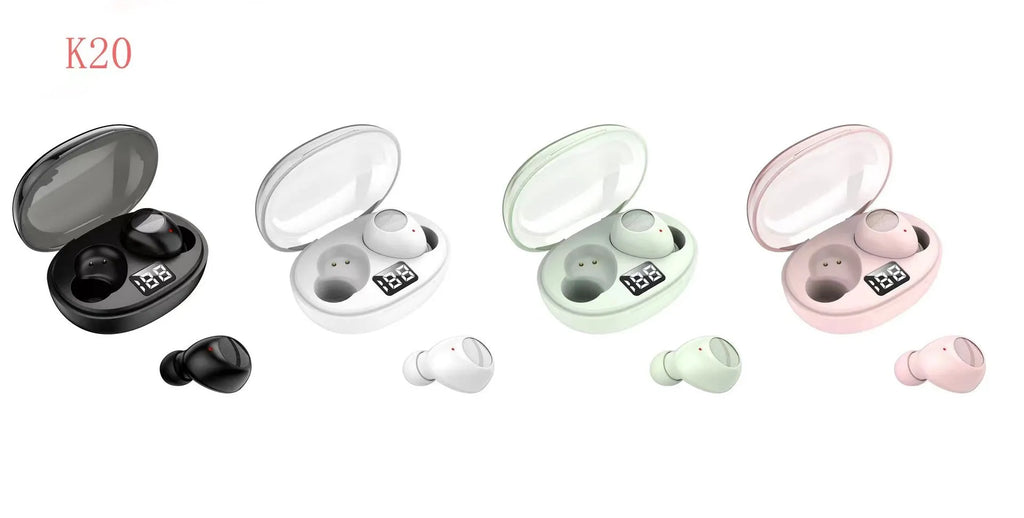 Wireless Bluetooth earbuds with charging case featuring touch controls and Bluetooth 5.3 technology
