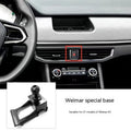 Goodway dashboard car phone holder with 360-degree rotation joint on a snap-on base.