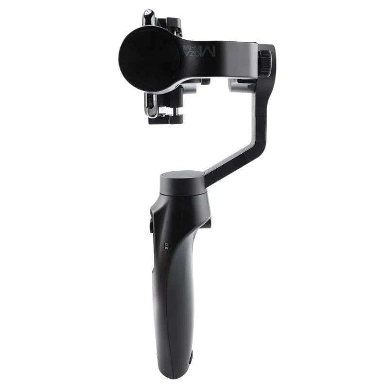 Black handheld three-axis mobile phone stabilizer with wireless charging and Bluetooth remote control