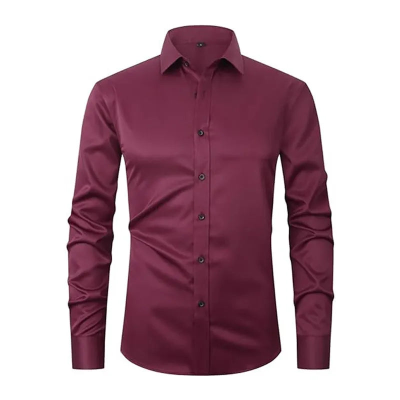 Men's stretch long sleeve work shirt in polyester, shown in one of 14 available colours.