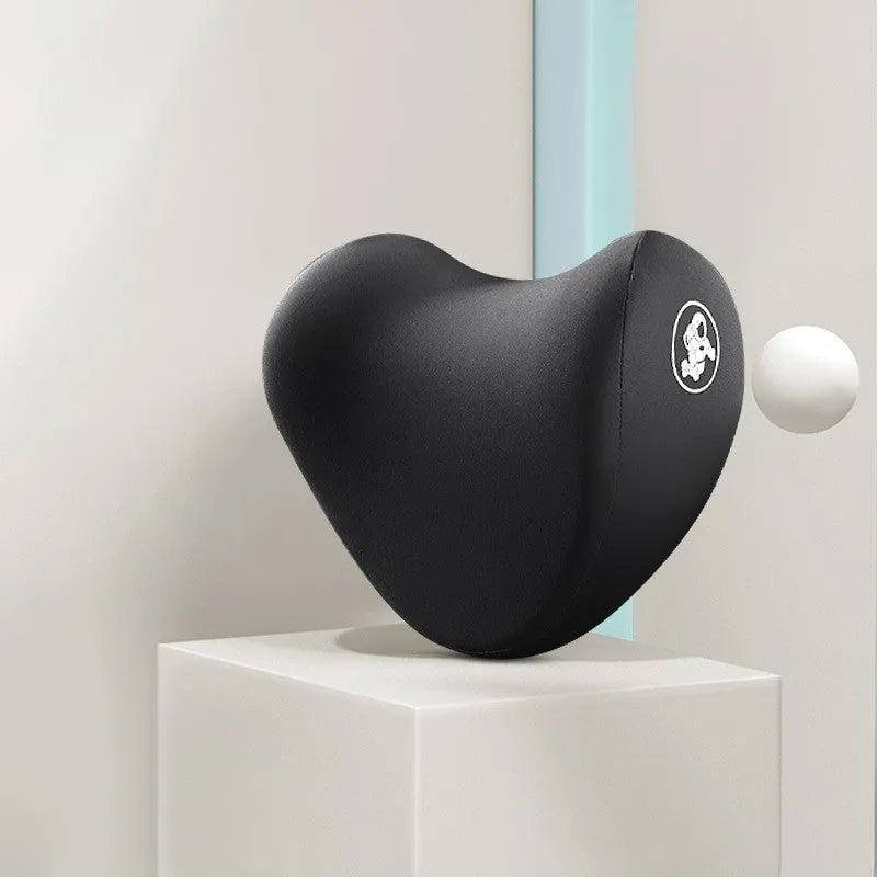 Heart-shaped car pillow set with headrest and lumbar support pillows in multiple colour options